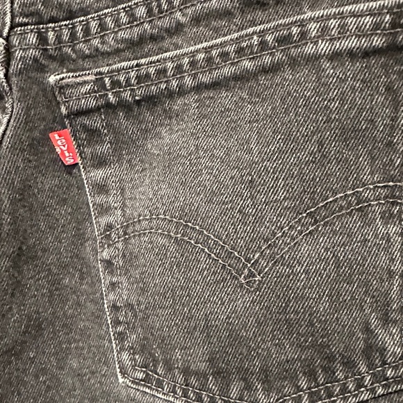 VTG Levi’s 512 Slim-Taper Jeans—Black Wash, Raw Hem, Made in Canada Sz.30W/13 Jr - Picture 8 of 15